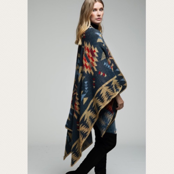 Aztec Tribal Western Blanket Cardigan - Picture 7 of 12